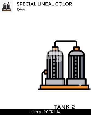 Tank-2 Special lineal color icon. Illustration symbol design template for web mobile UI element. Perfect color modern pictogram on editable stroke. Stock Vector