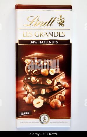 Lindt Les Grandes Dark Hazelnut Bar Stock Photo