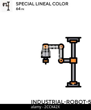 Industrial-robot-5 Special lineal color icon. Illustration symbol design template for web mobile UI element. Perfect color modern pictogram on editabl Stock Vector