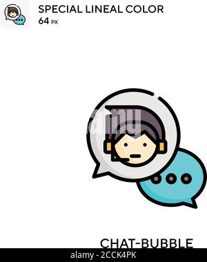 Chat-bubble Special lineal color icon. Illustration symbol design template for web mobile UI element. Perfect color modern pictogram on editable strok Stock Vector