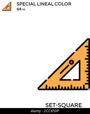 Set-square Special lineal color icon. Illustration symbol design template for web mobile UI element. Perfect color modern pictogram on editable stroke Stock Vector