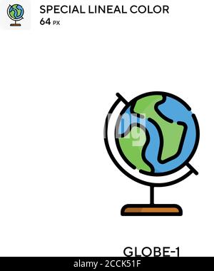 Globe-1 Special lineal color icon. Illustration symbol design template for web mobile UI element. Perfect color modern pictogram on editable stroke. Stock Vector