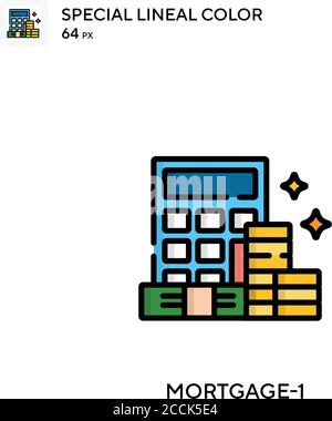 Mortgage-1 Special lineal color icon. Illustration symbol design template for web mobile UI element. Perfect color modern pictogram on editable stroke Stock Vector