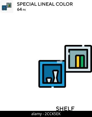 Shelf-3 Special lineal color icon. Illustration symbol design template ...