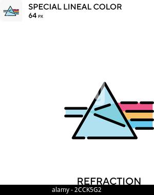 Refraction Special lineal color icon. Illustration symbol design template for web mobile UI element. Perfect color modern pictogram on editable stroke Stock Vector