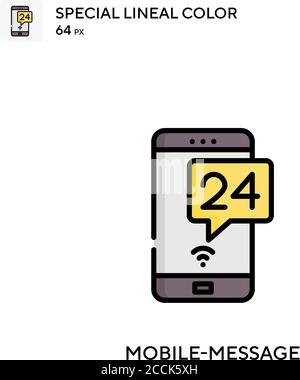 Mobile-message Special lineal color icon. Illustration symbol design template for web mobile UI element. Perfect color modern pictogram on editable st Stock Vector