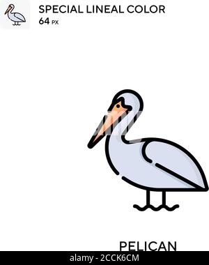 Pelican Special lineal color icon. Illustration symbol design template for web mobile UI element. Perfect color modern pictogram on editable stroke. Stock Vector