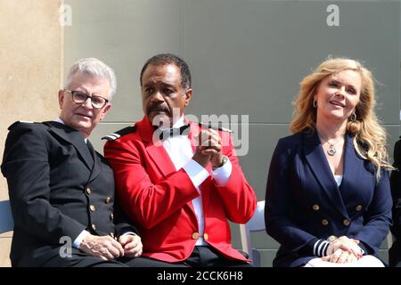 LOS ANGELES - MAY 10:  Fred Grandy, Ted Lange, Jill Whelan at the Princess Cruises Receive Honorary Star Plaque as Friend of the Hollywood Walk Of Fame at Dolby Theater on May 10, 2018 in Los Angeles, CA Stock Photo