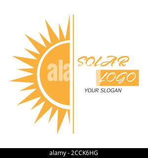 Solar logo. Vector illustration for a logo, template, or label isolated on a white background Stock Vector