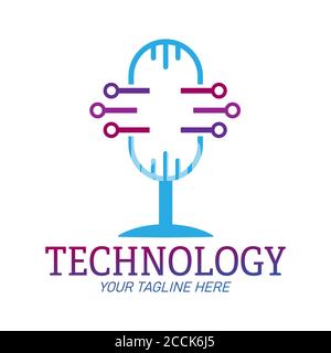 Icon or logo of an audio podcast. Vector illustration for a logo, sticker, or emblem isolated on a white background Stock Vector