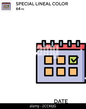 Date Special lineal color icon. Illustration symbol design template for web mobile UI element. Perfect color modern pictogram on editable stroke. Stock Vector