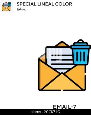 Email-7 Special lineal color icon. Illustration symbol design template for web mobile UI element. Perfect color modern pictogram on editable stroke. Stock Vector