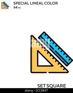 Set square Special lineal color icon. Illustration symbol design template for web mobile UI element. Perfect color modern pictogram on editable stroke Stock Vector