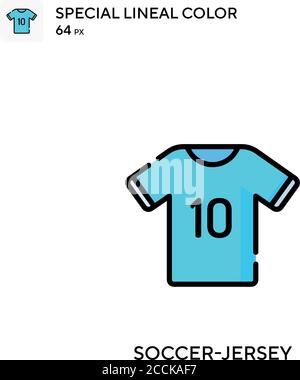 Soccer-jersey Special lineal color icon. Illustration symbol design template for web mobile UI element. Perfect color modern pictogram on editable str Stock Vector