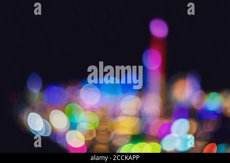 Colorful night lights Stock Photo