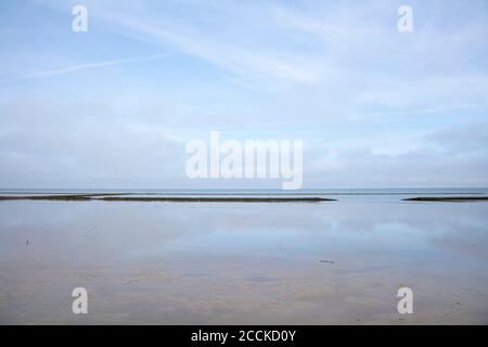 Germany, Lower Saxony, Norddeich, Low tide in Wadden Sea National Parks Stock Photo