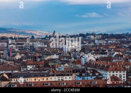 Switzerland, Zurich, Apartment buildings, aerial view Stock Photo