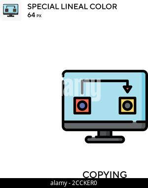 Copying Special lineal color icon. Illustration symbol design template for web mobile UI element. Perfect color modern pictogram on editable stroke. Stock Vector