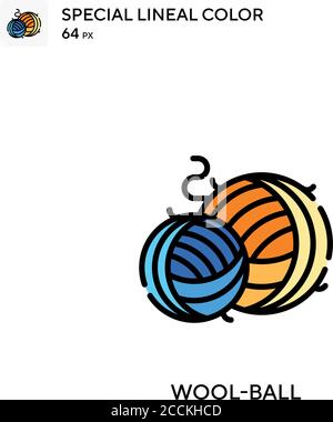 Wool-ball Special lineal color icon. Illustration symbol design template for web mobile UI element. Perfect color modern pictogram on editable stroke. Stock Vector