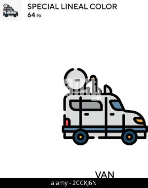Van Special lineal color icon. Illustration symbol design template for web mobile UI element. Perfect color modern pictogram on editable stroke. Stock Vector
