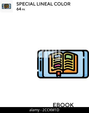 Ebook-3 Special lineal color icon. Illustration symbol design template ...