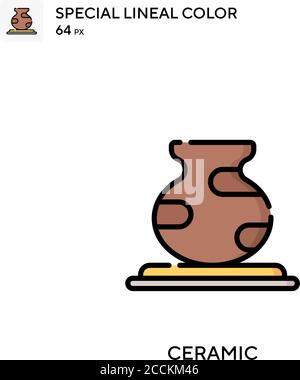 Ceramic Special lineal color icon. Illustration symbol design template for web mobile UI element. Perfect color modern pictogram on editable stroke. Stock Vector