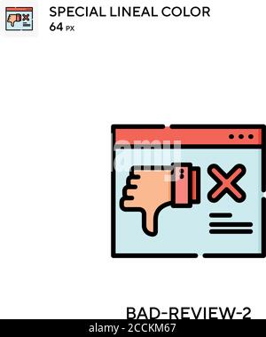 Bad-review-2 Special lineal color icon. Illustration symbol design template for web mobile UI element. Perfect color modern pictogram on editable stro Stock Vector