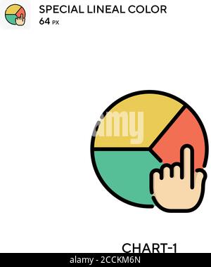 Chart-1 Special lineal color icon. Illustration symbol design template for web mobile UI element. Perfect color modern pictogram on editable stroke. Stock Vector