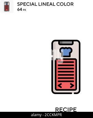 Recipe Special lineal color icon. Illustration symbol design template for web mobile UI element. Perfect color modern pictogram on editable stroke. Stock Vector