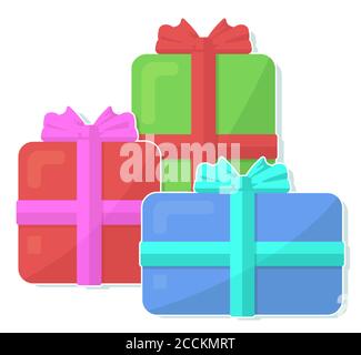 Beautiful icon with group of different color boxes on white background Stock Vector