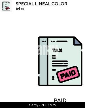 Paid Special lineal color icon. Illustration symbol design template for web mobile UI element. Perfect color modern pictogram on editable stroke. Stock Vector