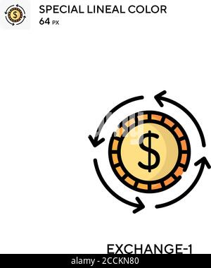 Exchange-1 Special lineal color icon. Illustration symbol design template for web mobile UI element. Perfect color modern pictogram on editable stroke Stock Vector
