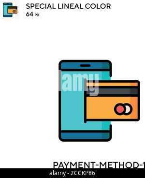 Payment-method-1 Special lineal color icon. Illustration symbol design template for web mobile UI element. Perfect color modern pictogram on editable Stock Vector