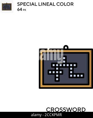 Crossword Special lineal color icon. Illustration symbol design template for web mobile UI element. Perfect color modern pictogram on editable stroke. Stock Vector