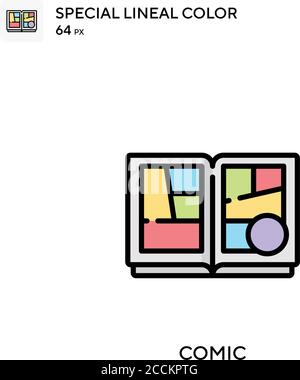 Comic book special lineal color vector icon. Comic book icons for your ...