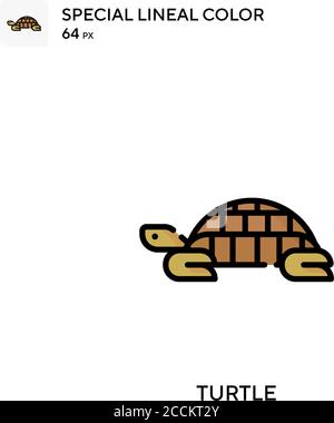 Turtle Special lineal color icon. Illustration symbol design template for web mobile UI element. Perfect color modern pictogram on editable stroke. Stock Vector