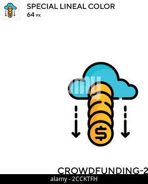 Crowdfunding-2 Special lineal color icon. Illustration symbol design template for web mobile UI element. Perfect color modern pictogram on editable st Stock Vector