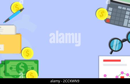 Accounting concept vector flat illustration design. Business financial management audit planning. Stock Vector
