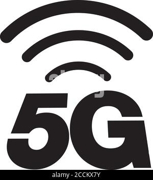 vector illustration of a 5g symbol in black isolated on a white background Stock Photo