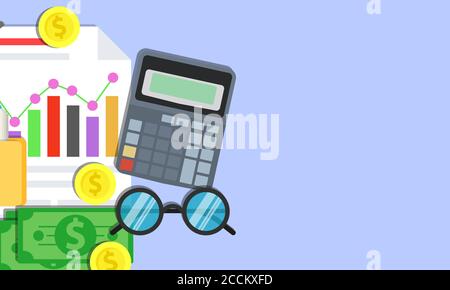 Accounting concept vector flat illustration design. Business financial management audit planning. Stock Vector