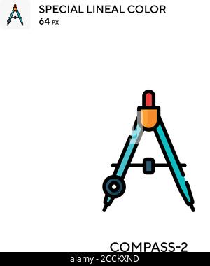 Compass-2 Special lineal color icon. Illustration symbol design template for web mobile UI element. Perfect color modern pictogram on editable stroke. Stock Vector