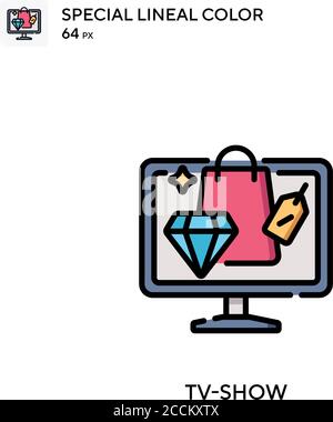 Tv-show Special lineal color icon. Illustration symbol design template for web mobile UI element. Perfect color modern pictogram on editable stroke. Stock Vector