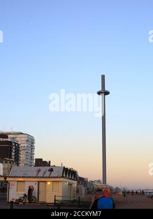 BAI360 Tower, Brighton, UK, 2020.  The tower is an observation tower and the pods carry passengers to the top for views over brighton Stock Photo