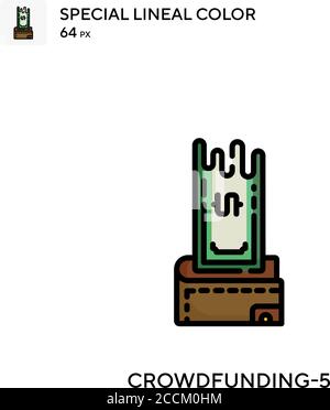 Crowdfunding-5 Special lineal color icon. Illustration symbol design template for web mobile UI element. Perfect color modern pictogram on editable st Stock Vector