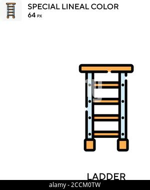 Ladder Special lineal color icon. Illustration symbol design template for web mobile UI element. Perfect color modern pictogram on editable stroke. Stock Vector