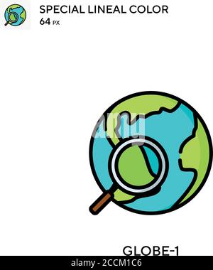 Globe-1 Special lineal color icon. Illustration symbol design template for web mobile UI element. Perfect color modern pictogram on editable stroke. Stock Vector