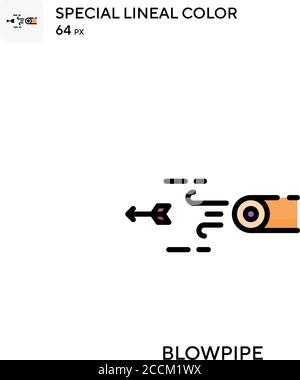 Blowpipe Special lineal color icon. Illustration symbol design template for web mobile UI element. Perfect color modern pictogram on editable stroke. Stock Vector