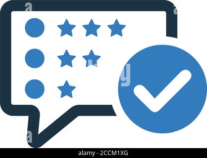 Reviews, rating, feedback icon is isolated on white background. Simple vector illustration for graphic and web design or commercial purposes. Stock Vector