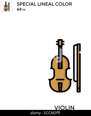 Violin Special lineal color icon. Illustration symbol design template for web mobile UI element. Perfect color modern pictogram on editable stroke. Stock Vector