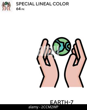 Earth-7 Special lineal color icon. Illustration symbol design template for web mobile UI element. Perfect color modern pictogram on editable stroke. Stock Vector